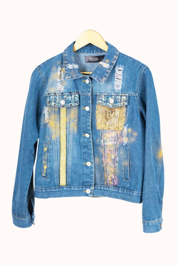 DENIM JACKET WITH ANGEL WINGS – BLUE ROSES - Image 2