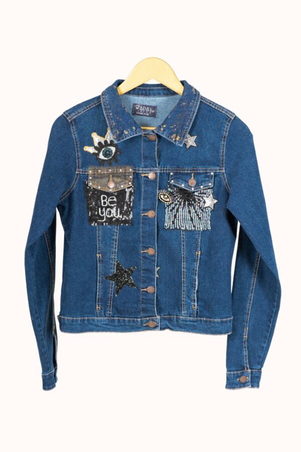 Denim Jacket With Angel Wings – OJO TURCO - Image 2