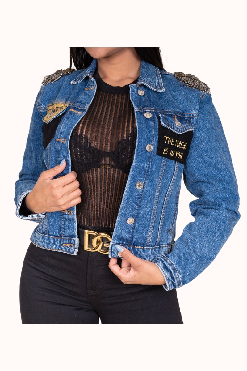 DENIM JACKET –  ALAS PLATEADAS