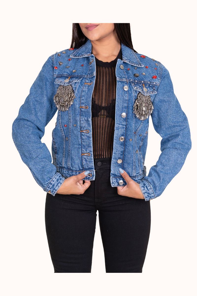 DENIM JACKET-  ALAS ROJAS